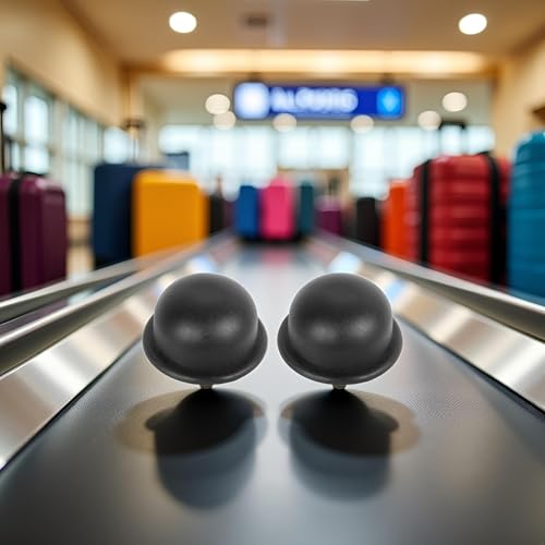 Image of 1Pair Black Replacement Plastic Stud Luggage Feet Pads for Luggage Bags Suitcase Stand Feet Luggage and Travel Gear Luggage Straps