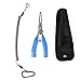 Booms Fishing F1 Fishing Pliers 5-in-1 Multi-Tool Made by 420 Stainless Steel Blue with Coiled Lanyard and Sheath