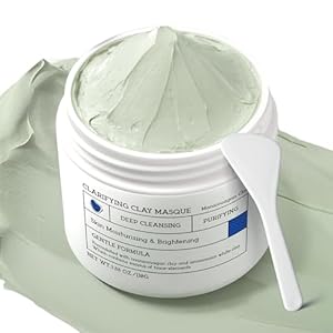 Clay Mask for Face Sensitive Skin: Triple Mud Formula, Deep Pore Cleansing, Hydrating, Oil Balancing, Smoothing, Pore Refining – 3.88 Oz