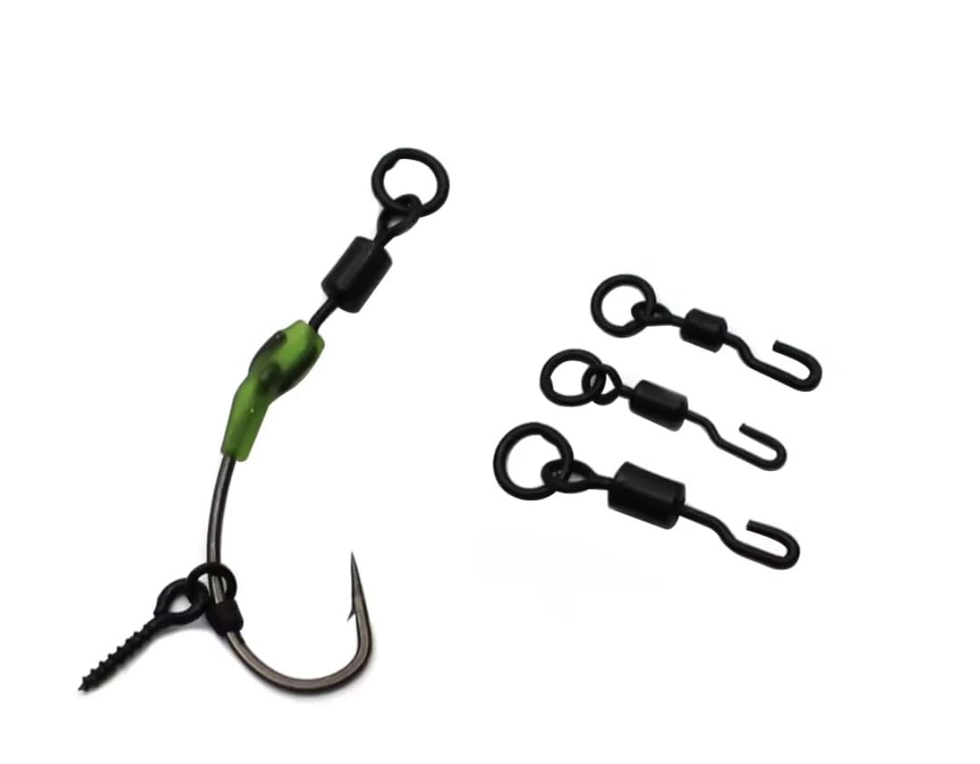 Norths Tackle Spinner Ring Swivels Size 11 – Carp Fishing Terminal Tackle for Ronnie Rigs | Quick Change Hook Swivels with Anti-Glare Finish | Strong Rolling Design for Pop Ups & Boilies (10pcs)