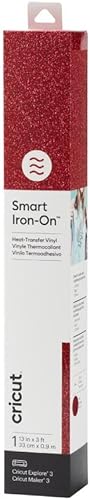 Cricut Smart Iron-On - Vinilo de transferencia térmica de 13 pulgadas x 3 pies con purpurina para proyectos de HTV, compatible con Cricut Explore