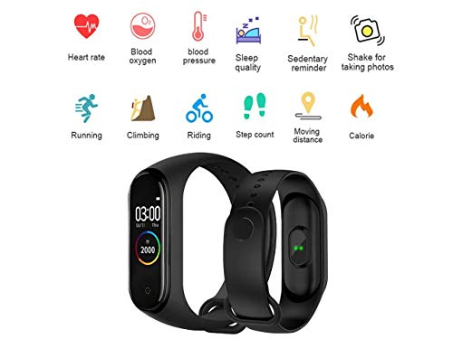 Image of Waylon Smart Band M4 - Fitness Band, 1.1-inch Color Display, USB Charging, Activity Tracker, Men's and Women's Health Tracking, Compatible All Androids iOS Phone (Dark Blue)