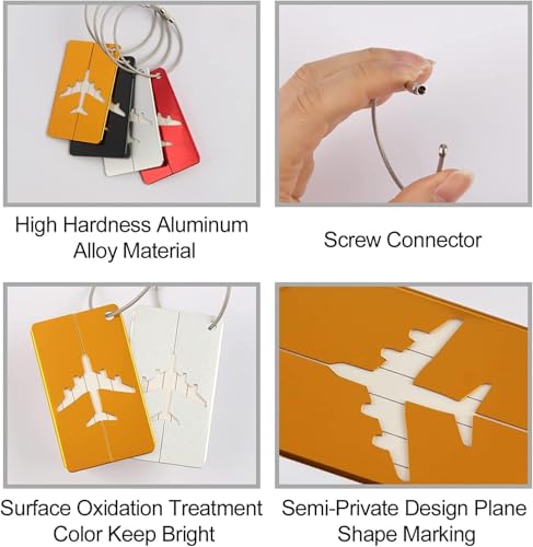Image of Luggage Tags Metal Travel Bag Tag with Name ID | Suitcase | Baggage | Flight | Essential | Accessories | Handle Wraps | Identification Labels(1 Pcs)