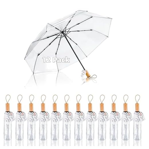Clear Folding Wedding Umbrellas Set for Events