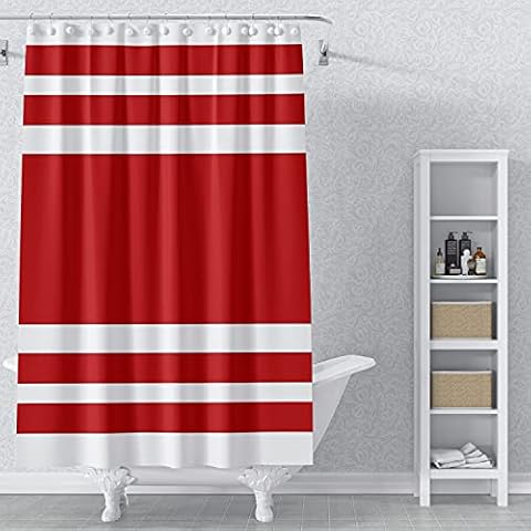 AWERT Cortina De La Ducha Roja A Rayas SPA 165x180cm Cover