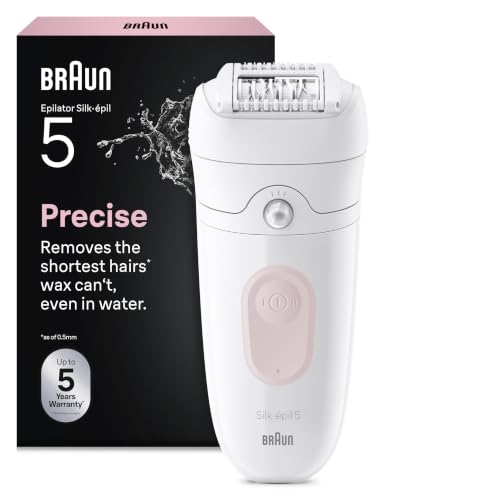 Braun Silképil 5 Wet & Dry Epilator Easy Hair Removal Lasting Smooth Skin 5-000 Flamingo Pink
