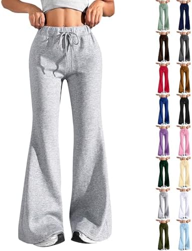 Flare Pants for Women Lightweight High Waisted Yoga Pants Baggy Wide Leg Sweatpants Comfy Workout Athletic Pants