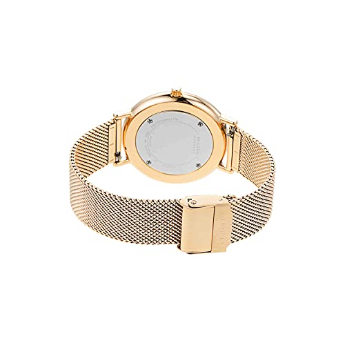 Image of Skagen Stainless Steel Analog White Dial Women Watch-Skw2784, Gold Band