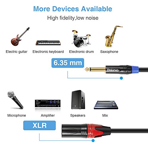 Disino D-2X635-XLRM-300 Dual 1/4 Inch To Xlr Male Y Splitter Cable,Male Xlr To Dual 6.35Mm Ts Mono Plug Microphone Audio Converter Adapter thumb #3