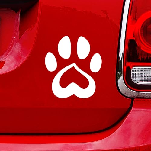 Edit.H - Autoadhesivo decorativo/Sticker huella perro/Vinilo negro/Pegatina animales / 9 x 10 cm/Infantil, Creativo, Recreativo, Servicios, Educativo (Blanco)