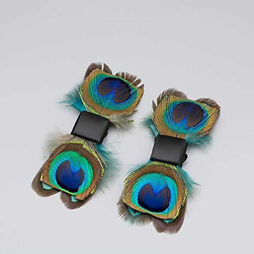 Douqu 2 Pcs Handmade Elegant Peacock Feathers Christmas Birthday Party Boots Shoe Clips Decoration Removable Shoe Charms #TOP3