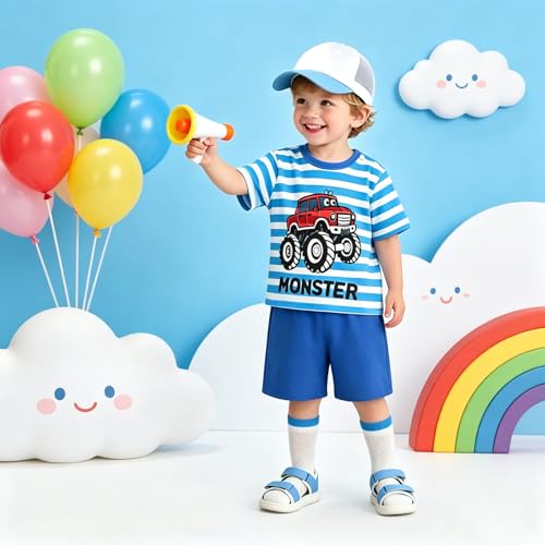 Image of Toddler Boys T-shirt and Shorts Set 4 PCs Outfit Baby Summer Clothes