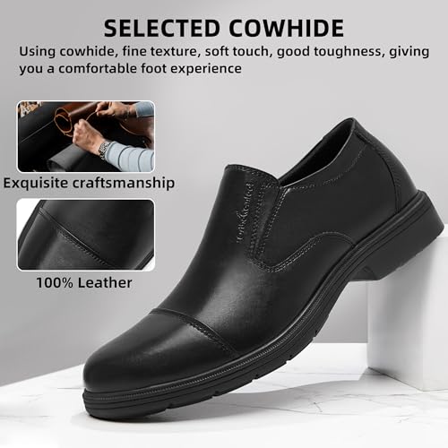 Men's Orthopedic Business Leather Dress Shoes: Comfortable Arch Support Plantar Fasciitis Formal Tuxedo Oxford, Casual Fashion Modern Wingtip Slip On Loafers for Foot and Ankle Pain Relief3