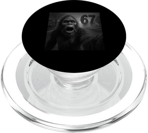 Selfie Bigfoot sorpreso 67, Ottieni questo divertente selfie sasquatch sei sette Gen Z/Alpha slang internet meme altezza alto scherzo design numero virale, regalo perfetto per memehead, battute di scherzo alto, o chiunque ride di un 67 sul tabellone o sul test, Ricevi complimenti