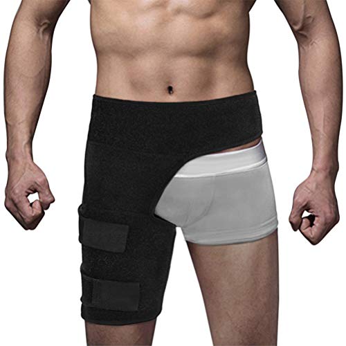 Drfeify Ceinture de Compression Hanche et Aine en Néoprène - Support Musculaire Réglable pour Sportifs - Soulagement Douleurs Sciatalgie Blessures Ischio-Jambiers Cuisses Football Rugby Course à Pied