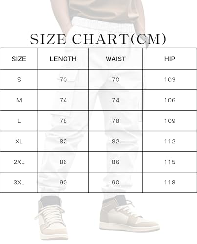 Mens Cargo Jogger Pants Athletic Tapered Fit Elastic Waist Drawstring Multiple Pockets Urban Style3