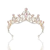 OIXEYA Krone Mädchen, Diadem, Krone Damen, Krone Rosa Mädchen, Kristall-Tiara Süße Krone...