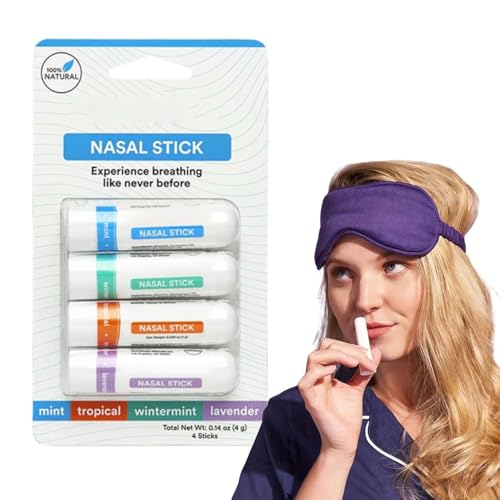 La Mejor Recopilación de Estomaquil los preferidos por los clientes. 46 Nasal Stick, Portable Nasal Inhaler, Menthol Inhaler Nasal Stick, Aromatherapy Sinus & Congestion Relief, Non-Medicated Sticks with Essential Oils Stress Relief (4pcs)
