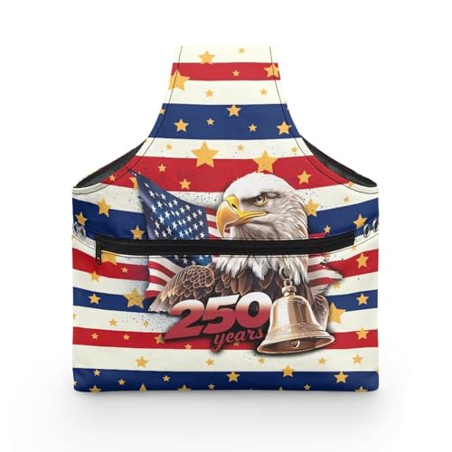 Image of ZUXONGSY America250 Yarn Tote Bags for Crocheting Lightweight 250th Patriotic Eagle Yarn Storage Organizer Knitting Project Bag for on The Go Travel July 4th 2026