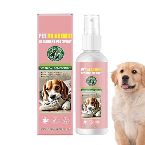 犬用 噛み防止スプレー | ペットの舐め防止 ミスト 100ml,長時間効果 ペット 苦味 スプレー カーペット ソファ トイレ | 屋内 屋外 庭 しつけ 攻撃的行動 抑制