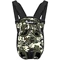 Pawaboo Pet Carrier Backpack, Adjustable Pet Front Cat Dog Carrier Backpack Travel Bag, Legs Out, Easy-Fit for Traveling Hiking Camping for Small Medium Dogs Cats Puppies, Medium,Deep Camouflage Black
