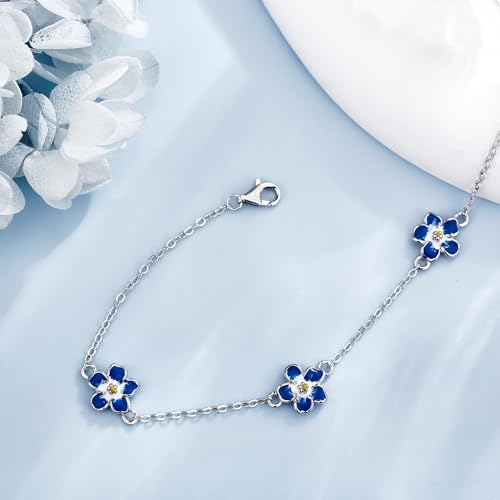 Leaf/Forget Me Not Flower/Sunflower Bracelet 925 Sterling Silver Flower Bracelets Jewelry Gifts For Women Female3