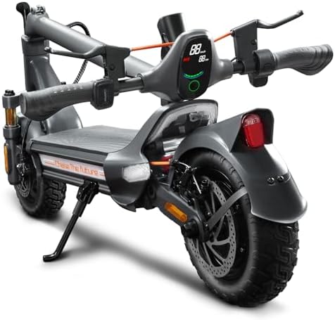CUNFON Electric Scooter, 1200W Motor, MAX 50 Miles Long Range & 31 mph Top Speed, with 10.5" Off Road Tires, Dual Brake & Dual Suspension Commuting E-Scooter for Adults and Teens