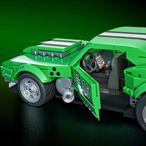 Image of Mattel Brick Shop Hot Wheels Custom '68 Camaro Speed Series, 289 Pieces, Realistic Details and Customizable Stickers, for Adults Collectors and Boys and Girls Ages 10+ JFT17