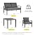 Metal Patio Furniture Set, 5-Piece Modern Patio Set with Sofa and Coffee Tables, Outdoor Furniture Set for Garden, Backyard, Balcony, Poolside (Dark Grey)