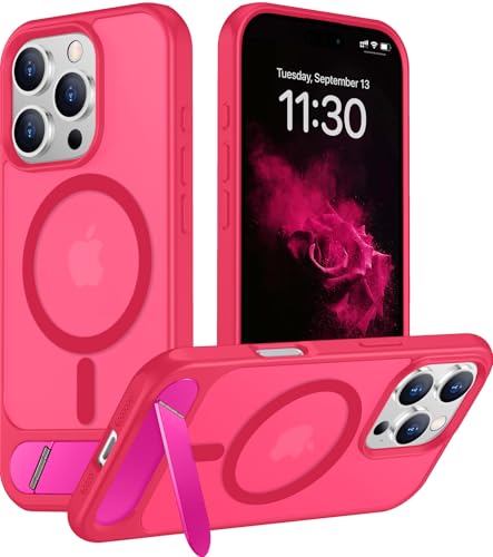 Image of Magnetic Compatible with iPhone 16 Pro Case, [Built-in Invisible Kickstand][Compatible with MagSafe][Military Grade Shockproof] Slim Translucent Matte Phone Case for iPhone 16 Pro 6.3 inch