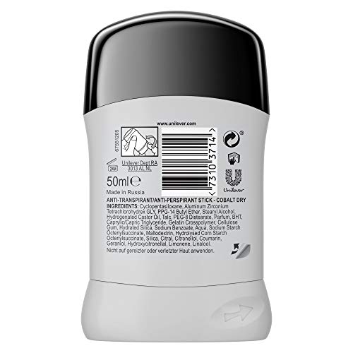 Rexona Men Cobalt Dry Anti-transpirant deostick, tegen lichaamsgeur en okselzweet, 48 uur bescherming, 6 x 50 ml - Image 4