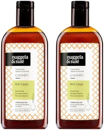 Nuggela & Sulé Champú Anti-Caspa. Con Extracto de Cebolla Roja y Piroctona Olamina. Elimina la Caspa Grasa y Seca. 1 x 250ml (Paquete de 2)