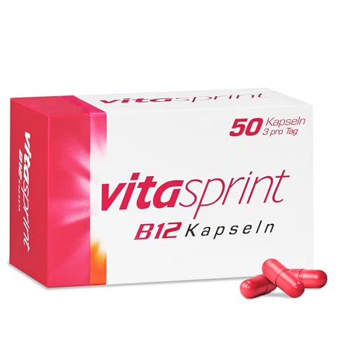 Vitamin B12 - Vitasprint B12 Kapseln, 50 St. - Mit Vitamin-B12 zur Besserung des Allgemeinbefindens, für mehr Energie und weniger Müdigkeit und Erschöpfung