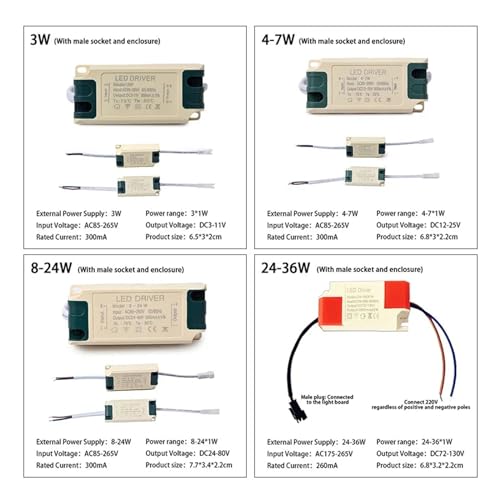 Transformateur LED 300mA courant constant AC85-265V 3W-36W