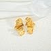 Bold Floral Statement Stud Earrings for Women – Large Gold Plated Leaf Design Earrings Chunky Stud Earrings Hypoallergenic Lightweight Fashion Jewelry Elegant Gift for Her