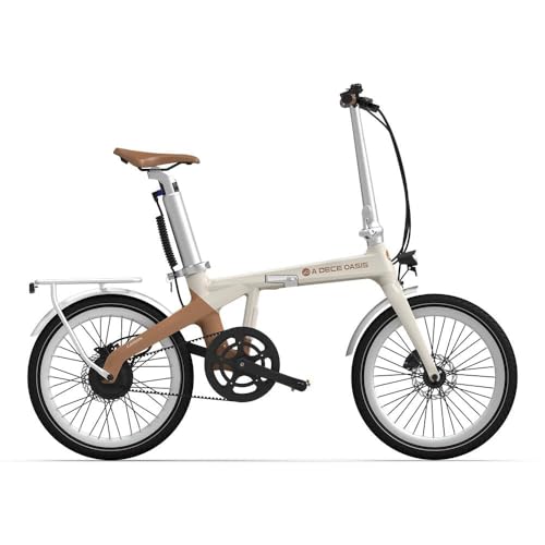 ADO E-Bike Air Carbon E-Fahrrad Faltbar, klapprad Riemenantrieb,Citybike, bafang Motor 250W, APP, ebike Damen/Herren,StVZO (Weiß)