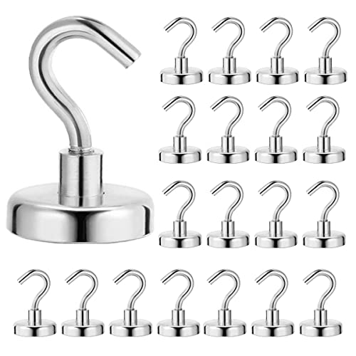 Heavy Duty Magnetic Hooks For Hanging，20pcs Strong Magnetic Cup Metal Cruise, Garage Bearing 66 Pounds