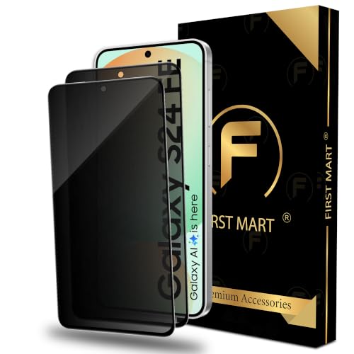 Image of FIRST MART Privacy Tempered Glass for Samsung Galaxy S24 FE, 2 Pack | Anti-Spy 9H Screen Protector, Edge-to-Edge, Case-Friendly, Scratch Resistant, Bubble-Free