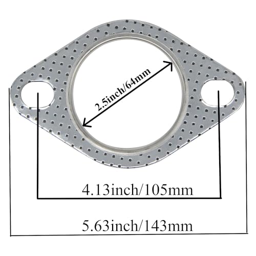 Image of YSIL 5PCS Exhaust Flange Gaskets 2.5 inch 2-Bolt Exhaust Manifold Gasket Replacement Car Exhaust Gasket Car Accessories OEM#120-06310-0002