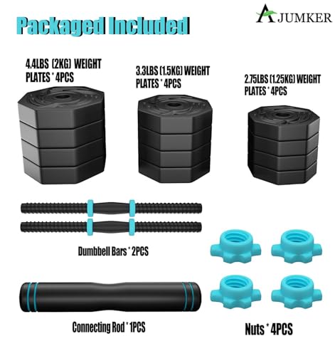 Hanteln set 20KG,3 in 1 Gewichte verstellbare hanteln set, hanteln frauen männer set, Langlebiges Krafttrainingsset für zu Hause, Robust und flexibel, Geeignet für Jungen und Mädchen – Bild 3