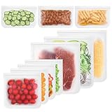 10 Piezas Bolsas Reutilizables para Congelador, Reutilizables Bolsas de PEVA para Alimentos, Bolsas de Congelación Reutilizables para Fruta, Verdura, Carnes Cocinadas, Productos Cárnicos, Sándwiches