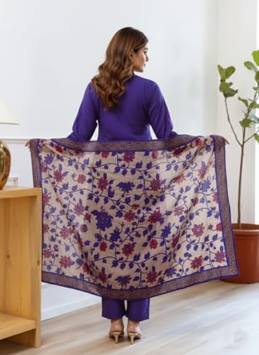 Image of KLOSIA Women Embroidery Straight Kurta and Pant Set with Dupataa