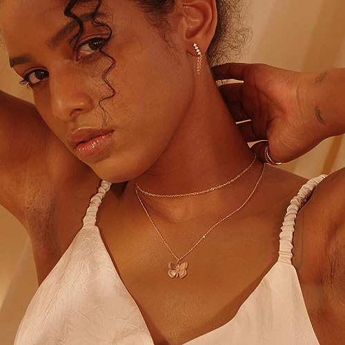 Fettero Gold Necklace for Women Dainty Butterfly Pendant Necklace 14K Gold Plated Animal Necklace Jewelry for Everyday Wear2