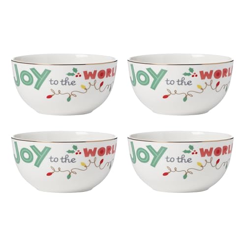 Lenox 896322 Snoopy Christmas All-Purpose Bowls, Set of 4, Holiday Dinnerware