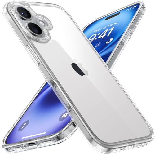 TORRAS Diamond für iPhone 16 Hülle [TOP Militärstandard FallSchutz] [Nie Vergilbung] Stoßfeste Handyhülle für iPhone 16 Case Kratzfeste Schutzhülle für iPhone 16 Transparent