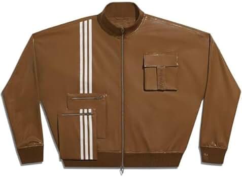 ADIDAS IVY PARK LATEX TRACK JACKET UNISEX, WILD BROWN (SMALL) at