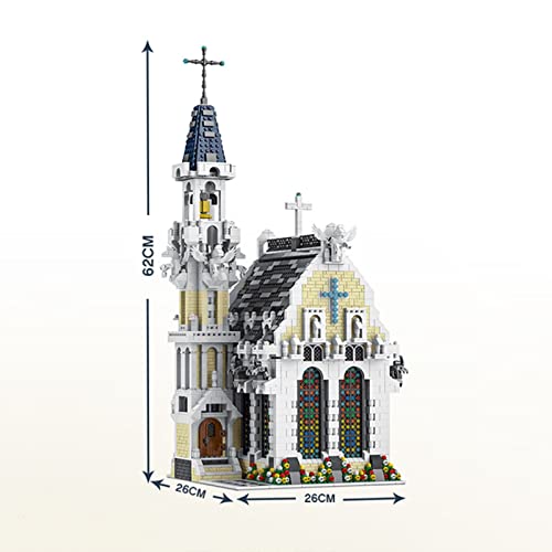 Bausteine Haus Bausatz Gotische Kirche Architektur Modell, 4752 Teile Europäische Straßenansicht Modulares Haus Bausatz… – Bild 4
