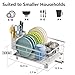 AIDERLY Iron Dish Drying Rack Auto Drain Dish Drainers Kitchen Counter Strainer with Draining Tray, All White
