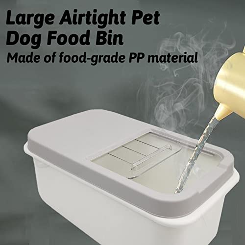 Bnosdm Airtight Cat Food Storage Container 12 Lb Pet Dog Foods Storage Bins With Lids Transparent Plastic Bulk Dry Feed Dispenser Measuring Cup, Seal Locking Lid Rice Cereal Flour (Grey) #TOP5