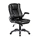 Techni Mobili Medium Back Office Chair with Tilt and Height Adjustment, Executive Task Chair with Flip up Armrest and Non Marking Caster Wheels, Black